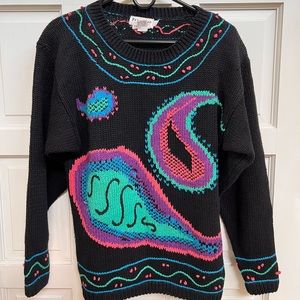 Vintage hand knit sweater eighties nineties 80’s 90’s retro